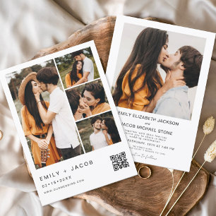 Minimalistisches Foto QR Code White Wedding