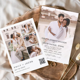 Minimalistisches Foto QR Code White Wedding Einladung