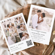 Minimalistisches Foto QR Code White Wedding