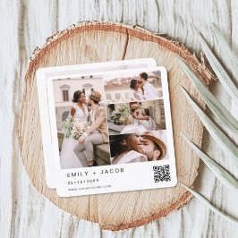 Minimalistisches Foto QR Code White Wedding Einladung