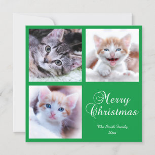 Minimalistisches Foto-Raster Frohe Weihnachten Grü