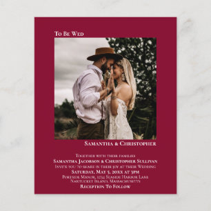 Minimalistisches Foto Red BUDGET Hochzeit Einladun