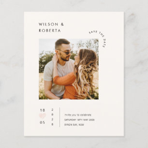 Minimalistisches Foto Save the Date Einladung Flyer