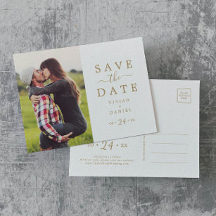 Minimalistisches Foto Save the Date Einladungspostkarte