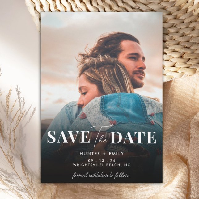 Minimalistisches Foto Save the Date Hochzeit Einladung (Von Creator hochgeladen)