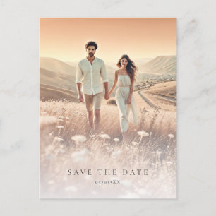 Minimalistisches Foto Save the Date Postkarte