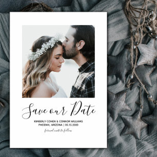 Minimalistisches Foto Save the Date   weiß