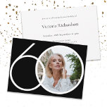 Minimalistisches Foto Schwarz-weiß 60. Geburtstag Einladung<br><div class="desc">Minimalistisches Custom Foto Schwarz-weiß 60. Geburtstag Einladung. Modernes minimalistisches Geburtstagsdesign,  einfach aber elegant und elegant. Diese Designvorlage ist mit Ihrem Foto anpassbar. Ideal für ein Schwarz-Weiß-Party! Dies ist eine anpassbare Vorlage,  wenn Sie Hilfe beim Anpassen benötigen,  kontaktieren Sie einfach den Designer,  indem Sie auf die Schaltfläche 'Nachricht' unten klicken.</div>