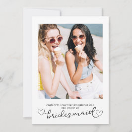 Minimalistisches Foto Script Bridesmaid-Vorschlags