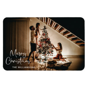 Minimalistisches Foto Skripthandschrift Weihnachte Magnet