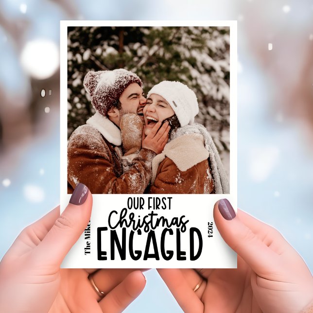 Minimalistisches Foto Verlobt Feiertagskarte (Von Creator hochgeladen)