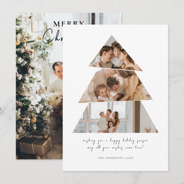Minimalistisches Foto Weihnachtsbaum Grüße Karte (Vorne/Hinten)
