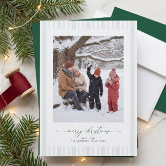 Minimalistisches Frohe Weihnachten Grüne Familienf