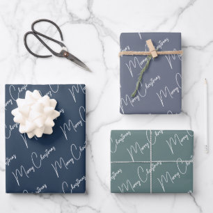 Minimalistisches Frohe Weihnachten Skript  Geschenkpapier Set