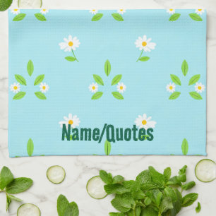 Minimalistisches Frühlingsblumenmuster Geschirrtuch