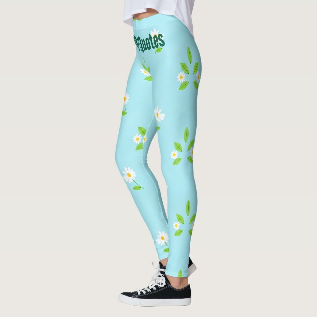 Minimalistisches Frühlingsblumenmuster Leggings (Links)