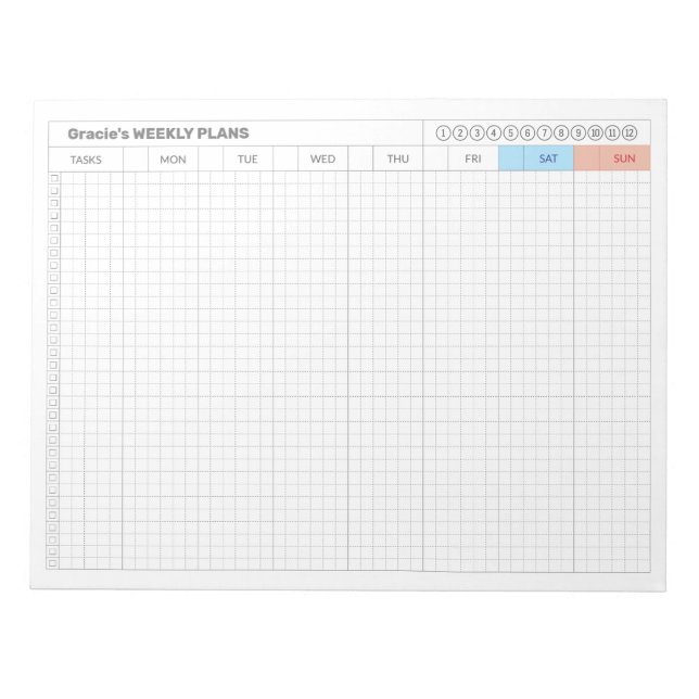 Minimalistisches, funktionales Notepad für die wöc Notizblock (Vorderseite)