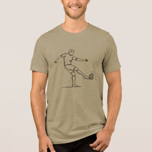 Minimalistisches Fußball-Linienkunst-Grafik-T-Shir Tri-Blend Shirt