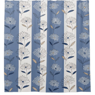 Minimalistisches Gänseblümchen-Blumenmuster (1) Duschvorhang
