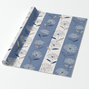 Minimalistisches Gänseblümchen-Blumenmuster (1) Geschenkpapier