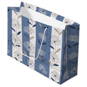 Minimalistisches Gänseblümchen-Blumenmuster (1) Große Geschenktüte