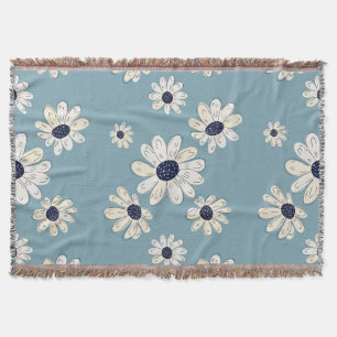 Minimalistisches Gänseblümchen-Blumenmuster (2) Decke