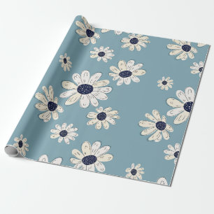 Minimalistisches Gänseblümchen-Blumenmuster (2) Geschenkpapier