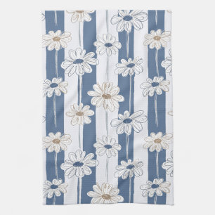 Minimalistisches Gänseblümchen-Blumenmuster (3) Geschirrtuch