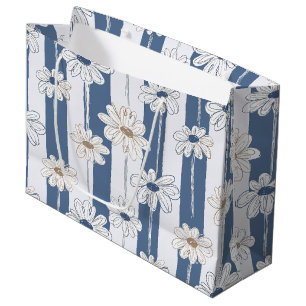 Minimalistisches Gänseblümchen-Blumenmuster (3) Große Geschenktüte