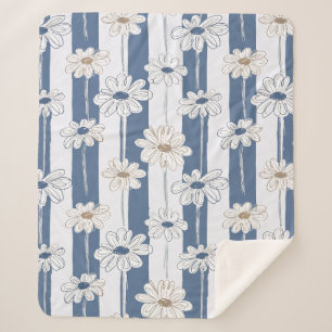 Minimalistisches Gänseblümchen-Blumenmuster (3) Sherpadecke