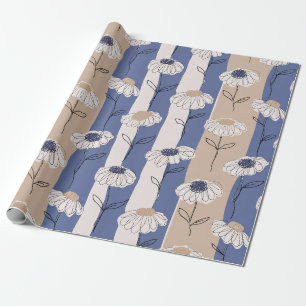 Minimalistisches Gänseblümchen-Blumenmuster (4) Geschenkpapier