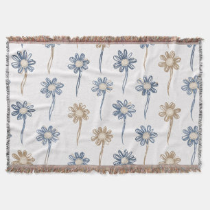 Minimalistisches Gänseblümchen-Blumenmuster (5) Decke