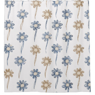 Minimalistisches Gänseblümchen-Blumenmuster (5) Duschvorhang