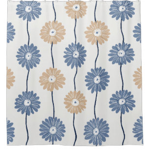 Minimalistisches Gänseblümchen-Blumenmuster (6) Duschvorhang