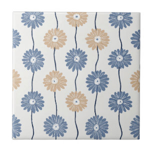 Minimalistisches Gänseblümchen-Blumenmuster (6) Fliese