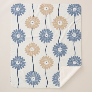 Minimalistisches Gänseblümchen-Blumenmuster (6) Sherpadecke