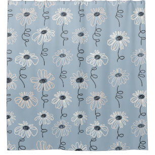 Minimalistisches Gänseblümchen-Blumenmuster (7) Duschvorhang