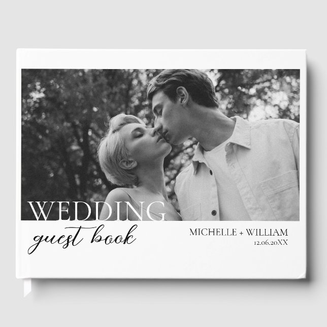 Minimalistisches Gästebuch für Hochzeiten mit Init (Vorderseite)