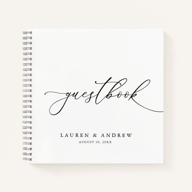 Minimalistisches Gästebuch für  Hochzeiten Notizbuch (Vorderseite)