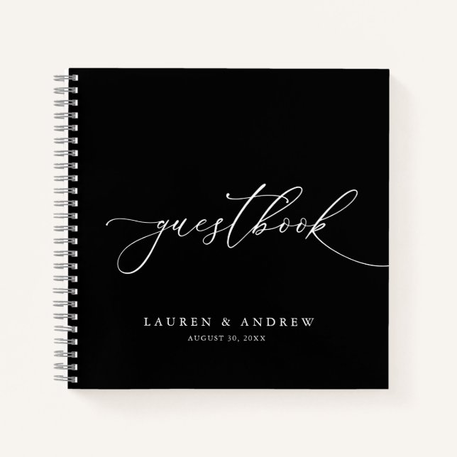 Minimalistisches Gästebuch für  Hochzeiten Notizbuch (Vorderseite)
