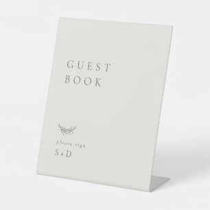 Minimalistisches Gästebuch Sockelschild