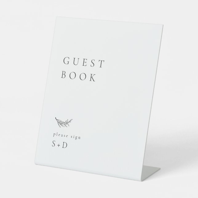 Minimalistisches Gästebuch Sockelschild (Vorderseite)