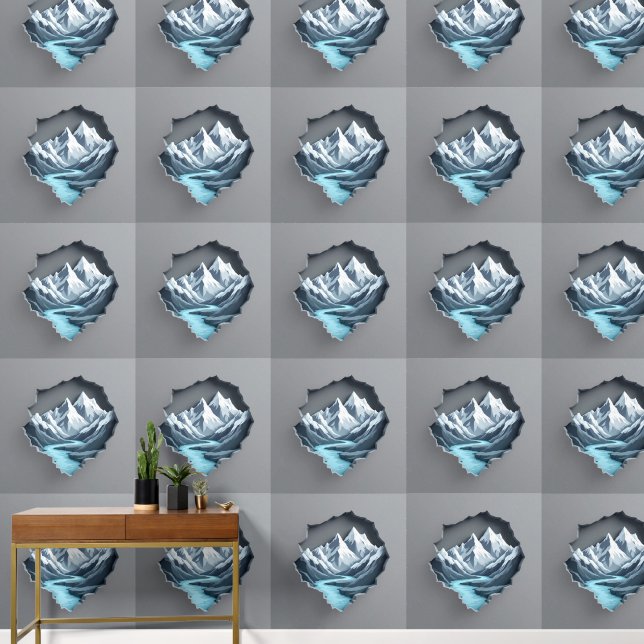 Minimalistisches Gebirge: Elegante 3D-Wine Tapete (Korridor)