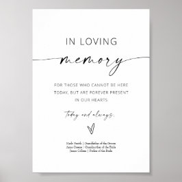 Minimalistisches Gedächtniszeichen für Hochzeit Poster