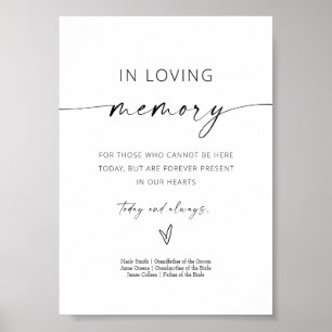 Minimalistisches Gedächtniszeichen für Hochzeit Poster