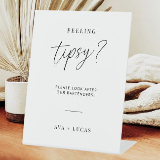 Minimalistisches Gefühl Tipsy Barkeeper Tipp Sockelschild
