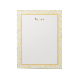 Minimalistisches gelbes Blumenmuster-Rand-Notizbuc Notizblock