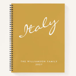 Minimalistisches Gelbes Skript Personalisierte Rei Notizbuch