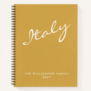 Minimalistisches Gelbes Skript Personalisierte Rei Notizbuch