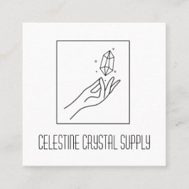 Minimalistisches Gemstone Reiki Crystal Shop-Logo Quadratische Visitenkarte